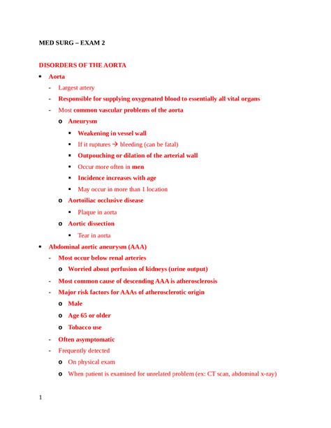 Med Surg Exam Study Guide Browsegrades