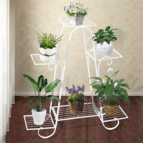 6 Tier Metal Plant Stand Rack Flower Pot Display Holder Shelf Home Garden Ornaments Indoor