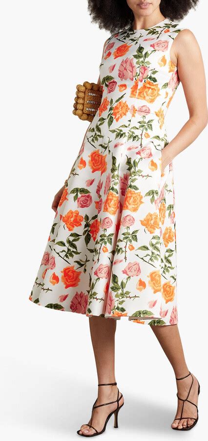 Emilia Wickstead Mara Floral Print Faille Midi Dress Shopstyle