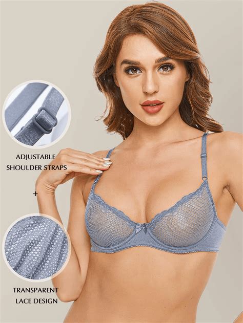 See Through 12 Cup Lace Underwire Demi Bra Wingslove