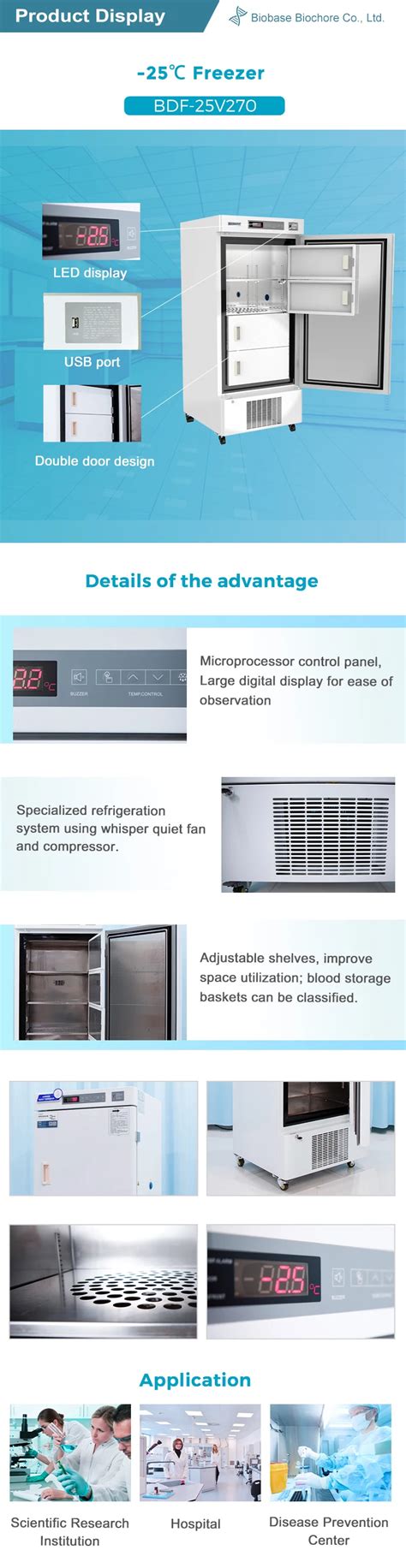 Biobase 25 Degree Freezer Vaccines Model Bdf 25v270 Use For Laboratory