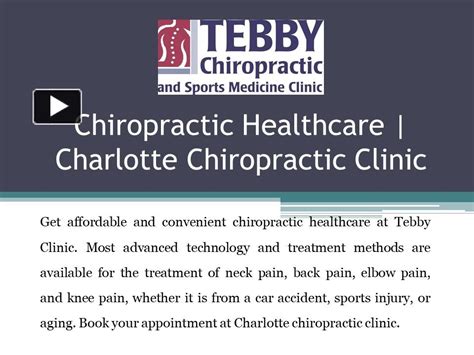 Ppt Chiropractic Healthcare Charlotte Chiropractic Clinic