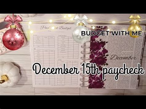 December 15th Paycheck Budget With Me Budgetingtips YouTube