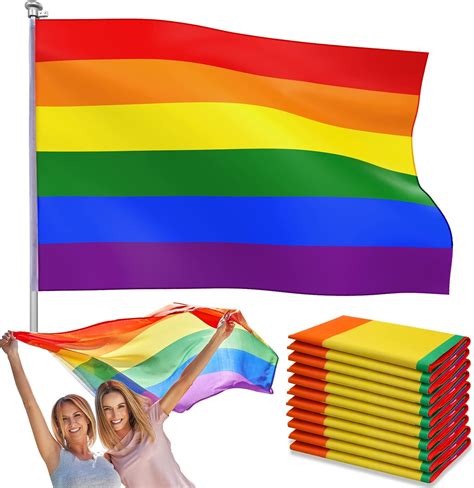 Amazon Panelee 10 Pcs Rainbow Pride Gay Flag 3 X 5 Ft LGBTQ Flag