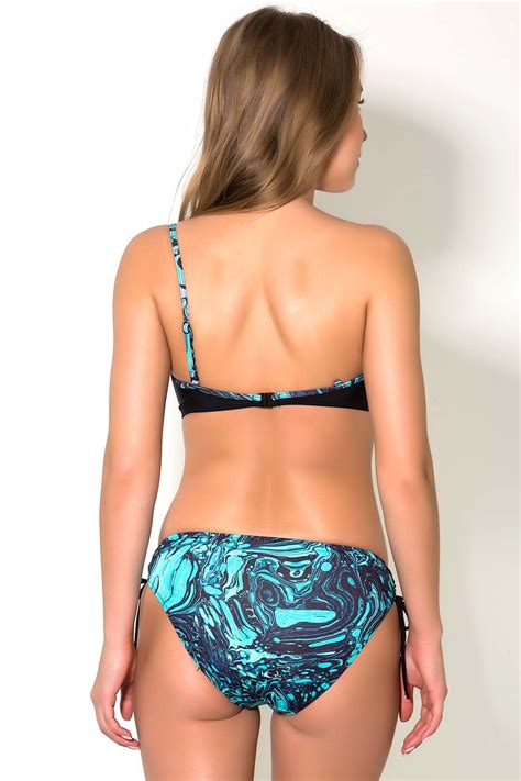 C City Tek Omuz Straplez Bikini Takım Görsel