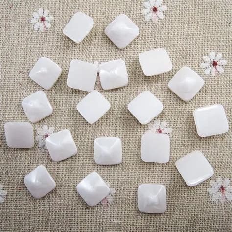 Wholesale 12mm White Square Acrylic Marbling Loose Half Flat Back Beads