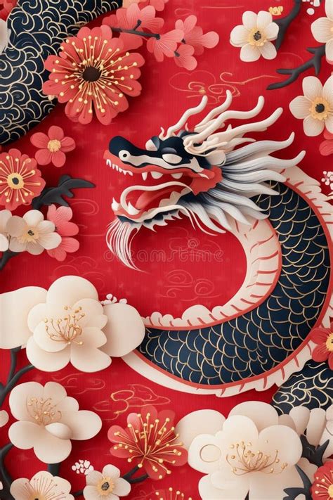 Two Stylized Dragons Playfully Interact Against A Vibrant Red