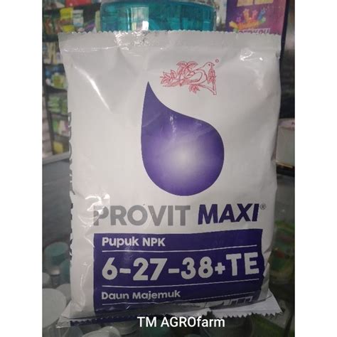 Jual PROVIT MAXI Npk Daun Majemuk 6 27 38 TE 500 Gr Shopee Indonesia