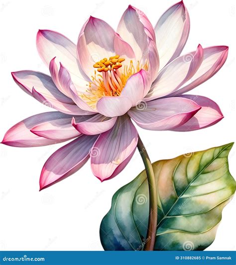 Watercolor Painting Of Brahma Kamal Saussurea Obvallata Flower Ai