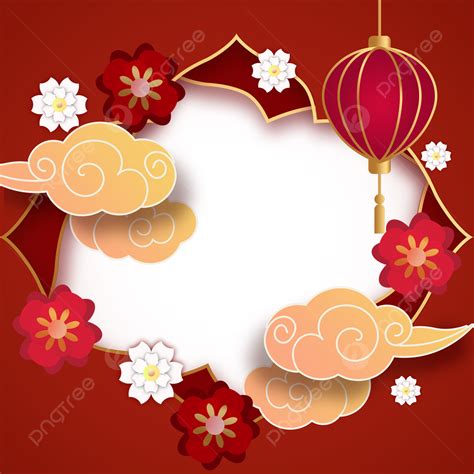 Chinese New Year Border Png Picture Auspicious Clouds Paper Cut