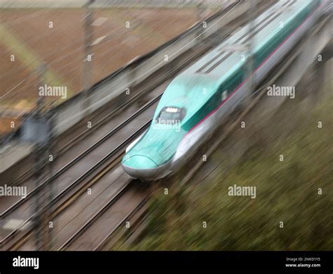 Tohoku Shinkansen Bullet Train Passes An Accident Site That A Train