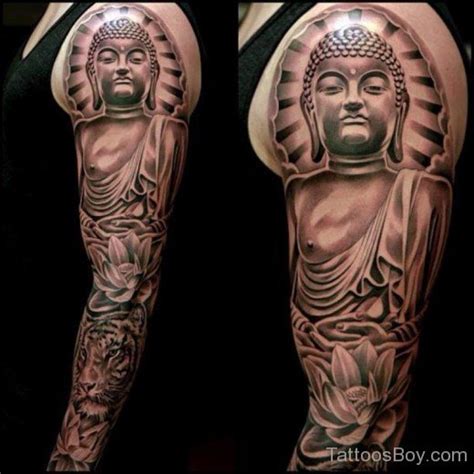 Buddha Tattoo Design On Full Sleeve Tattoos Designs