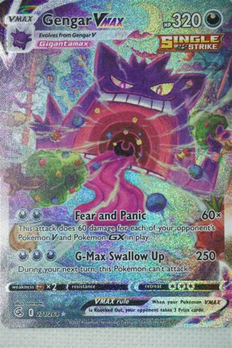 Gengar Vmax 271264 Alternate Art Secret Rare Fusion Strike Enkeltkort