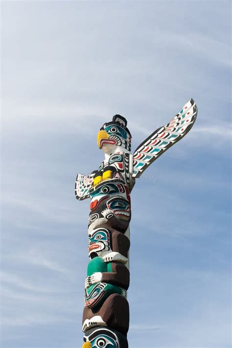 Totem Pole Is The Cultural Heritage Of First Nation People Stock Image