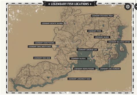 Red Dead Redemption 2 Legendary Fish Map - Maping Resources