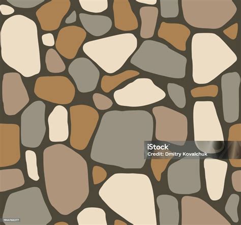 Rubble Stone Masonry Texture Seamless Pattern Stock Illustration ...