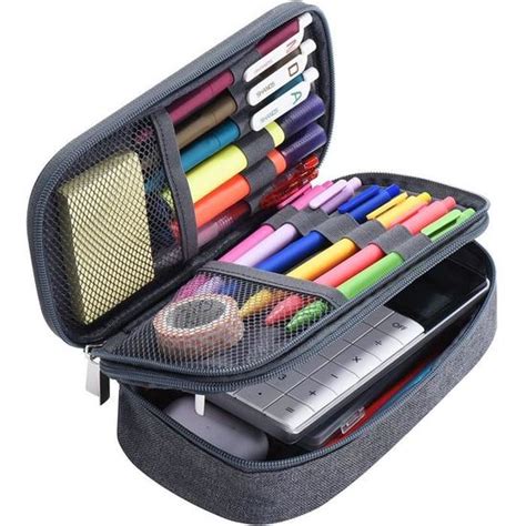 Trousse Tui Crayons De Grande Capacit Sac En Toile Grilles