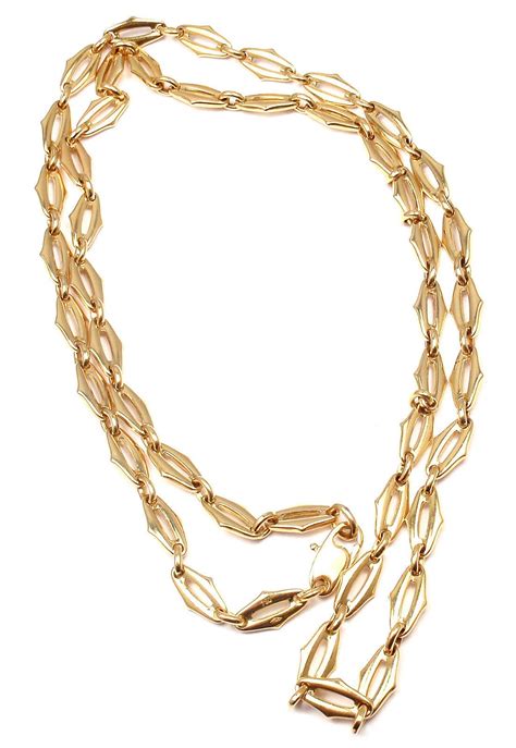 Cartier Double C Link 25 Long Yellow Gold Chain Necklace At 1stdibs