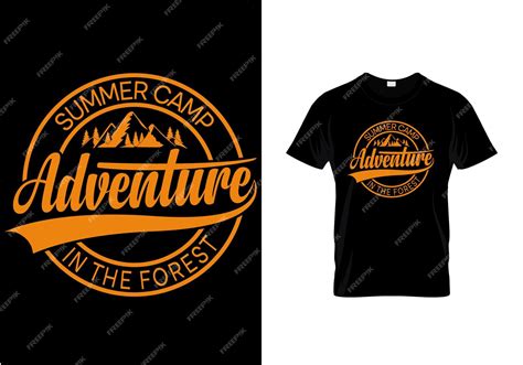 Premium Vector Summer Camp Adventure In The Forest T Shirt Design