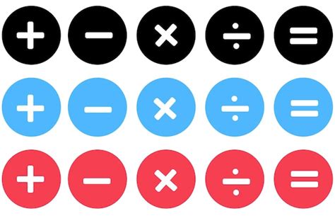 Iconos Matemáticos Conjunto De Símbolos Matemáticos Más Menos División