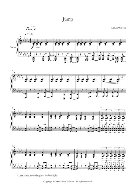 Jump CrusaderBeach Fun Upbeat Piano Solo Sheet Music