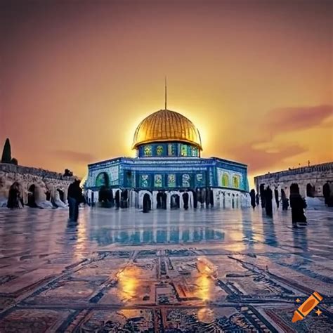 Muslims Praying At Al Aqsa Mosque On Craiyon