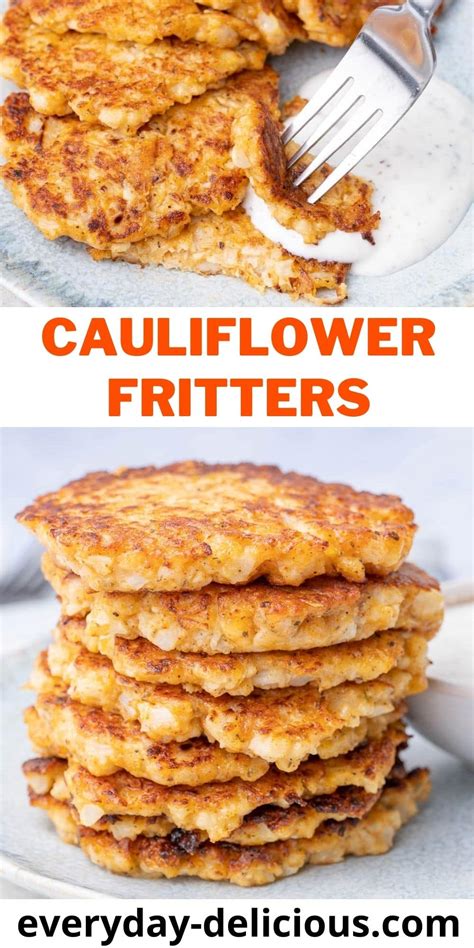 Cheesy Cauliflower Fritters - Everyday Delicious