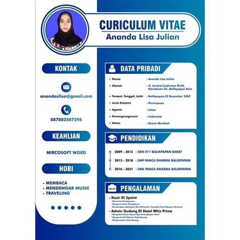 Jual CV Daftar Riwayat Hidup Jasa Design CV Curriculum Vitae