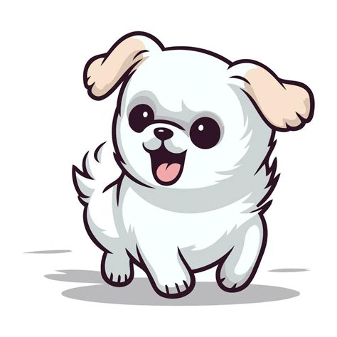 Cute white dog. Vector illustration isolated on a white background. 33536337 Vector Art at Vecteezy