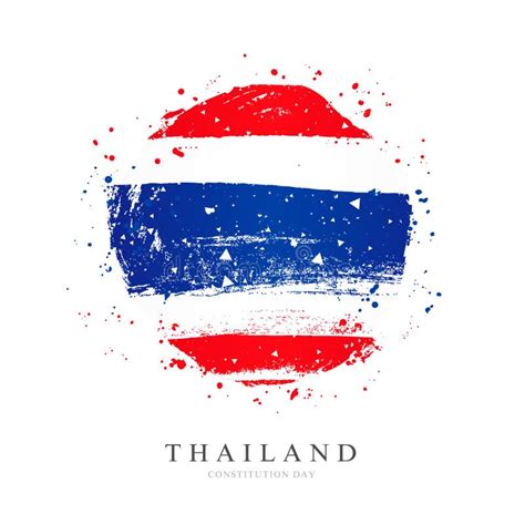 De Vlag Van Thailand In De Vorm Van Een Cirkel 10 December