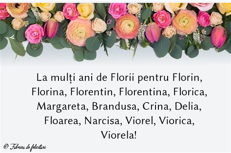 Imagine Cu Flori La Mul I Ani De Florii Pentru Florin Florina