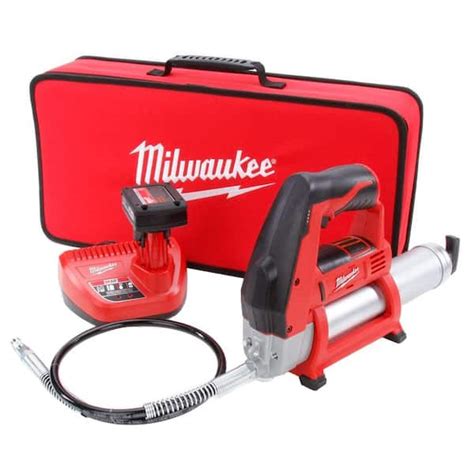 Milwaukee M12 12V Lithium Ion Cordless Grease Gun Kit With One 3 0 Ah