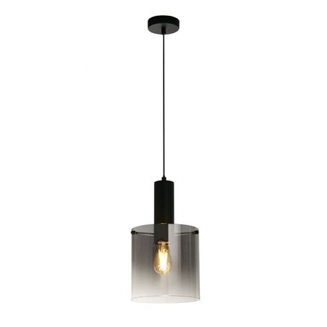 Searchlight Lighting Sweden Pendant Matt Black Smoked Ombre Glass