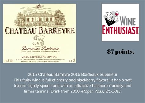 Michael Corso Selections 2015 Château Barreyre Bordeaux Supérieur