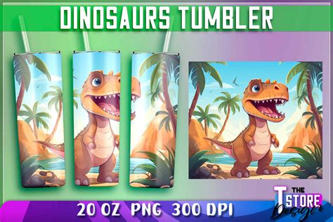 Dinosaurs Tumblers Wrap 20 Oz Graphic By The T Store Design Creative