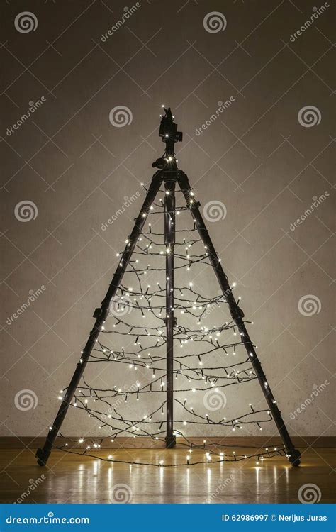 Camera Tripod Christmas Tree Stock Image Image Of Holiday Festoon