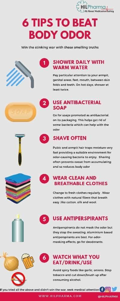 6 tips to beat body odor [Infographic] - HILPharma