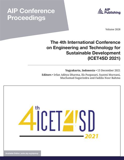 Volume 2828 The 4th International Conference On Engineering And