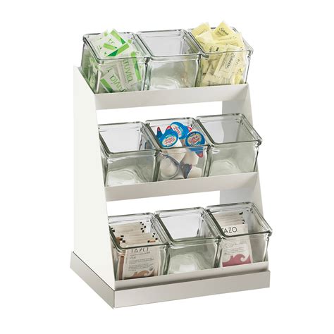 Cal Mil 3018 55 15 3 Tier Luxe Condiment Display Melamine Stainless