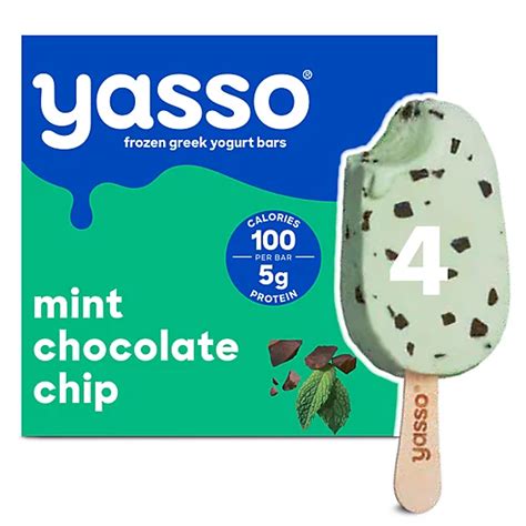 Yasso Frozen Yogurt Greek Bars Mint Chocolate Chip 4 3 5 Fl Oz Jewelosco