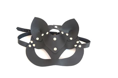 Genuine Leather Cat Mask Sexy Cat Mask Face Cat Mask Face Etsy