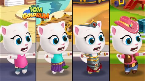 Talking Tom Gold Run Talking Angela Vs Neon Angela Vs Valkyrie Angela