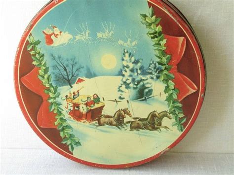 Vintage Christmas Candy Cookie Tin Antique Christmas Vintage Holiday