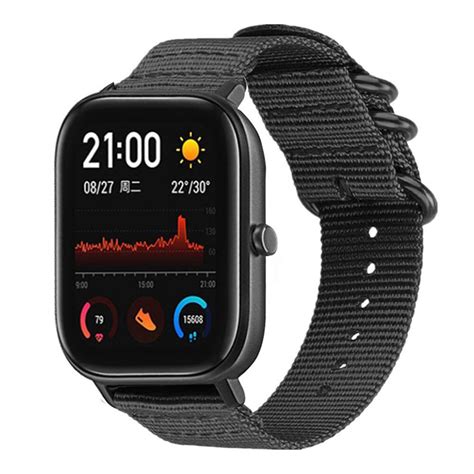 Xiaomi Amazfit Gts Nylon Schnallenarmband Schwarz