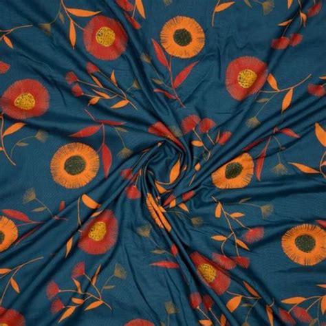 Multicolor Discharge Printed Rayon Fabrics Weight Kg Width