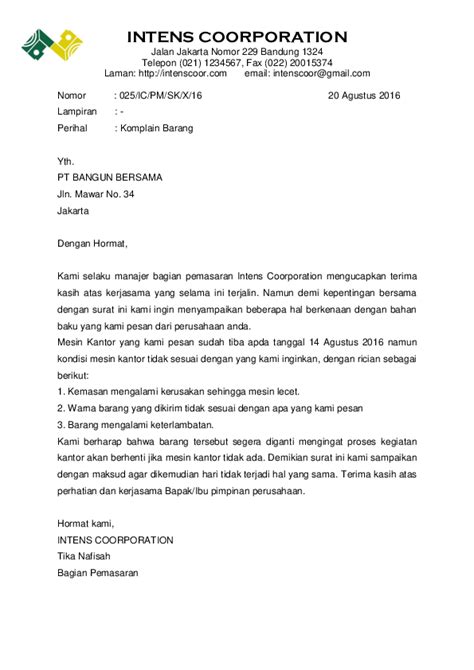 Contoh Surat Komplain Pdam Kumpulan Contoh Riset