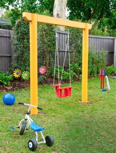 10 Diy Wooden Swing Set Plans Better Homes And Gardens Single Swing