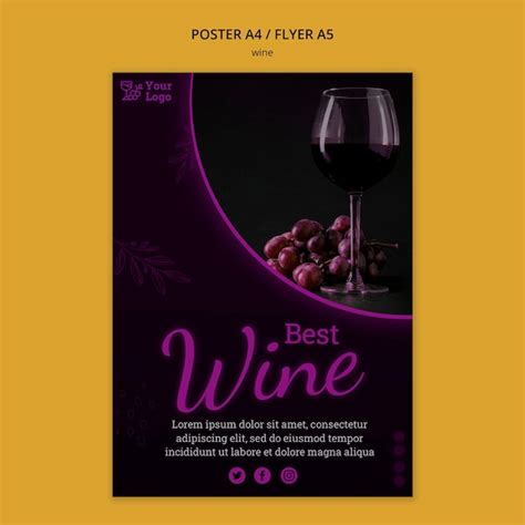 Free Psd Wine Promotional A5 Flyer Template