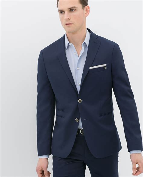 Zara Blue Suit Blazer In Blue For Men Lyst