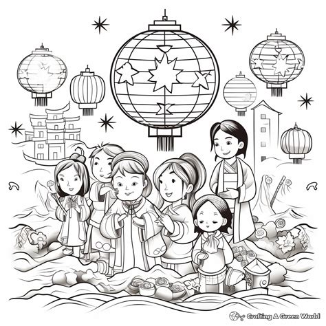 Chinese Lantern Coloring Page